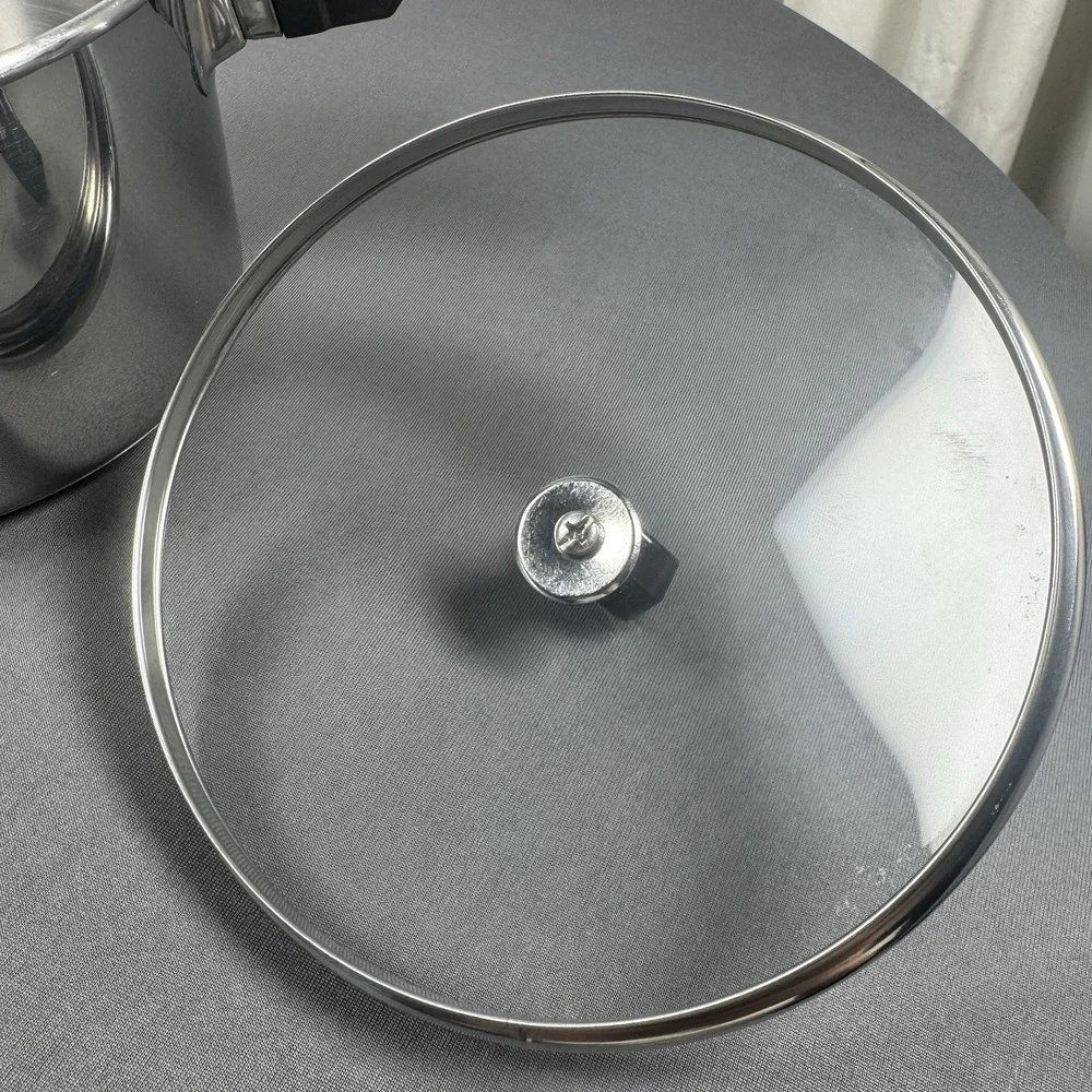 Vtg Farberware Stainless Steel 2qt Saucepan W/Glass‎ Lid